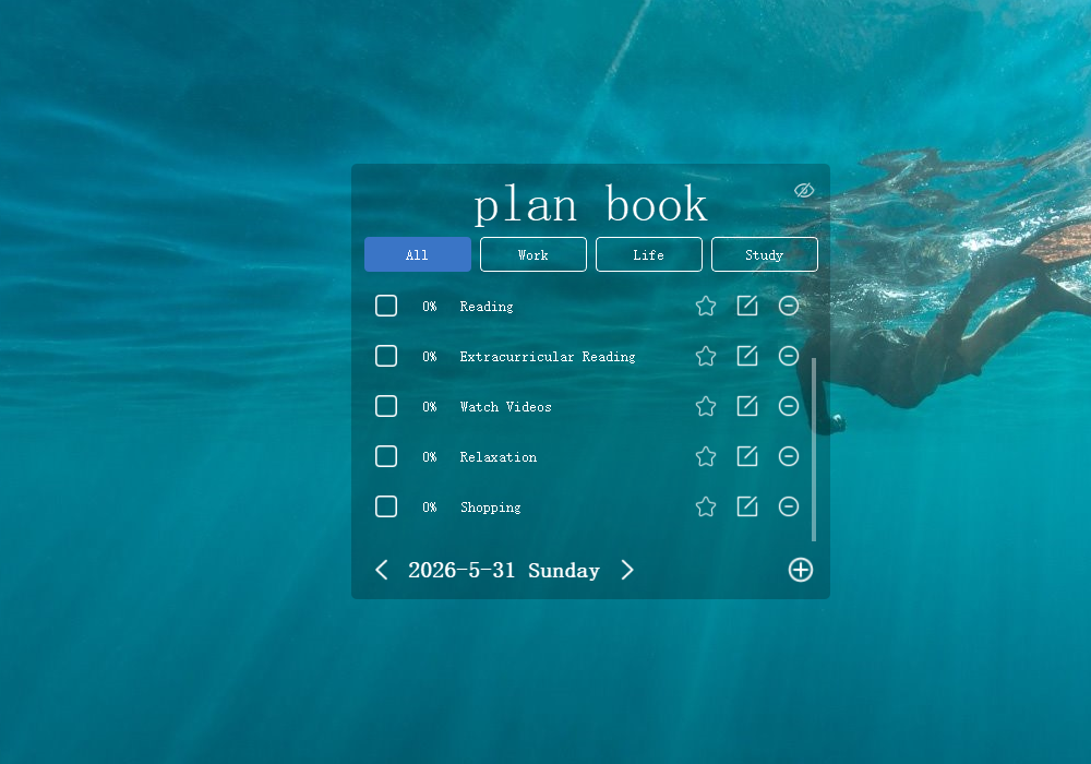 TickPace planner and memo layout