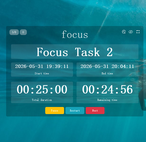 Pomodoro desktop widget preview